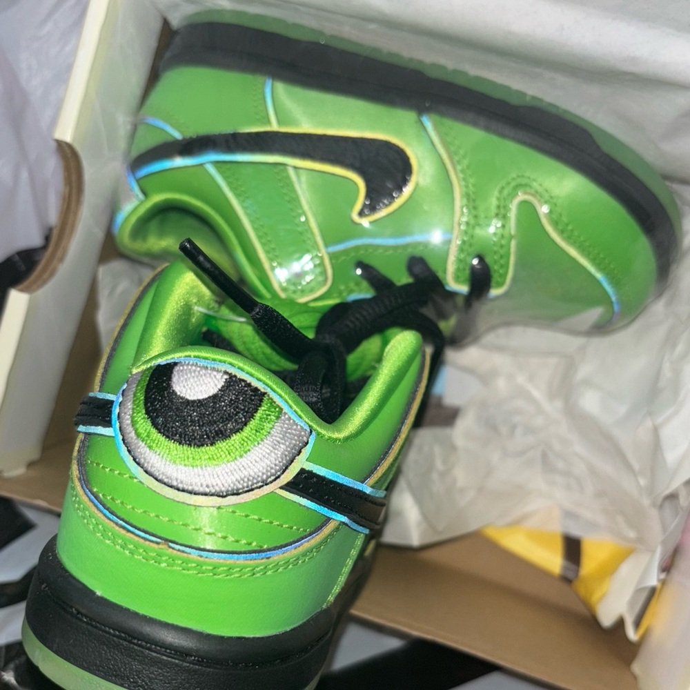 Nike Green and Black Cartoon-Inspired Sneakers